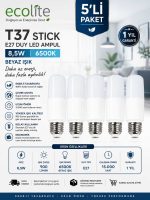 Ecolite T37 8,5W Beyaz Stick E27 Duy LED Ampul 6500K - Görsel 2