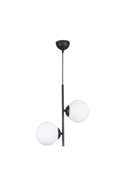 Modern Dekoraitf İkili Glop Camlı Siyah Avize Aydınlatma