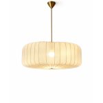 Bej Kumaş Kaplı Japandi Tarzı Sarkıt Yatay Silindir Lamba (50cm)