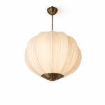 Bej Kumaş Kaplı Japandi Tarzı Sarkıt Küre Lamba