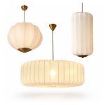 Bej Kumaş Kaplı Japandi Tarzı Sarkıt Lamba Seti (50cm)