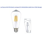 Led Flament 6W ST64 Rustik Led Ampul E27 220Volt 660Lm Şeffaf Cam 2700K  Günışığı - Görsel 2