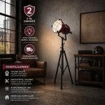 Endüstriyel Model Tripotlu Lambader BAC 3040 -Bordo Kırmızı - Görsel 4